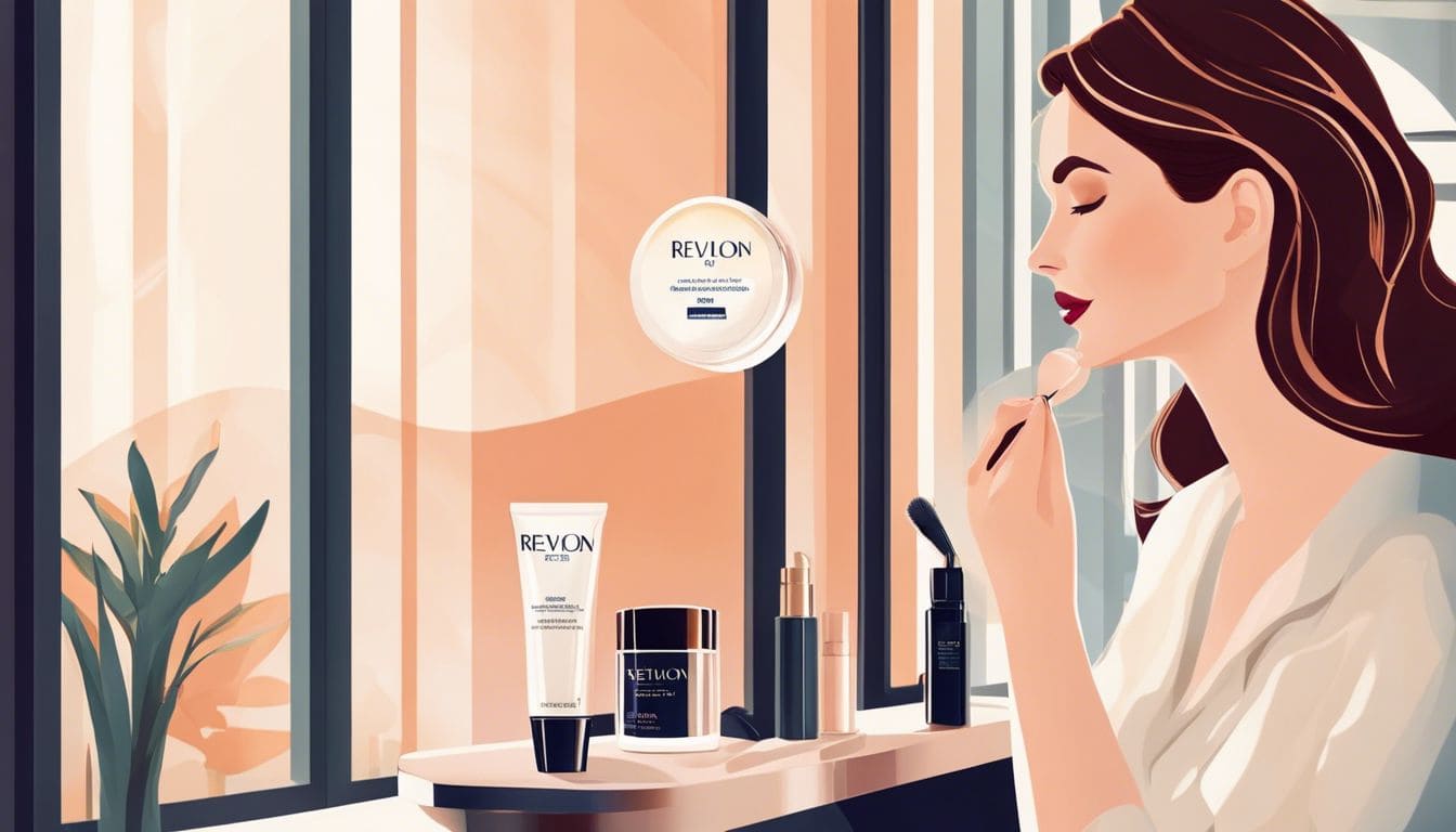 Een vrouw brengt Revlon dag- en nachtcrème aan.