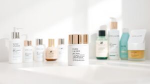 Een container van Estee Lauder BB cream op een badkamer aanrecht.