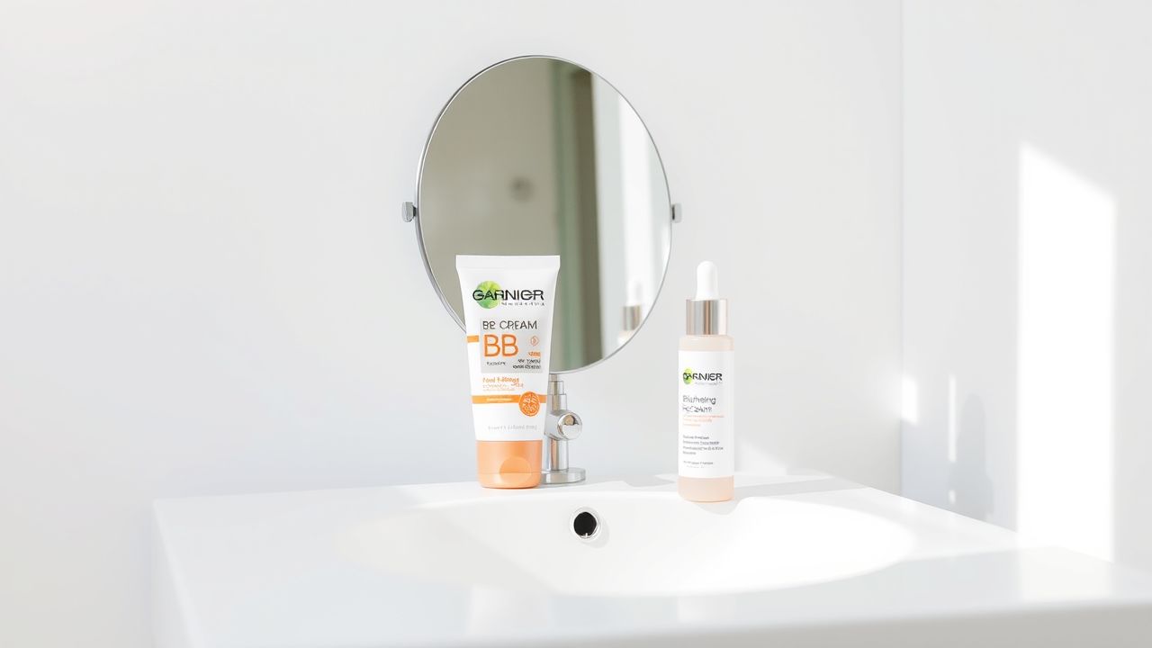 Een eenvoudige badkamerkast met huidverzorgingsproducten voor een stralende huid.